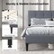 Costway Queen Upholstered Platform Bed Mattress Foundation Button Tufted Headboard Blue/Grey